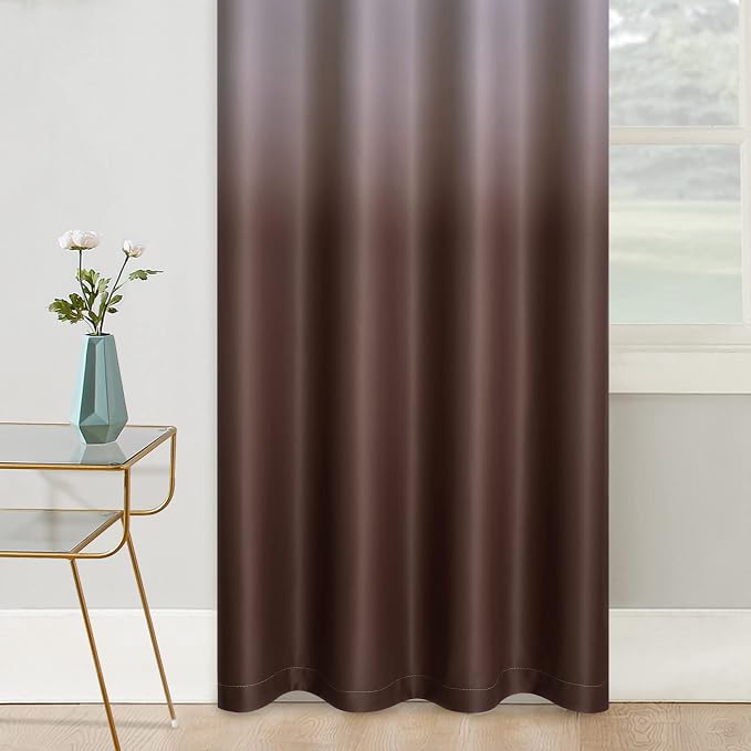 COSVIYA Grommet Ombre Room Darkening Curtains 84 inc h Length 2 Panels - Image 5