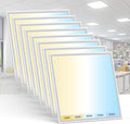 AIKVSXER 8 Pack 2x2 LED Flat Panel Light - Selectable 5 CCT 3000K-6500K & 5 Wattage 30-50W 5500Lm 0-10V Dimmable 2x2 led Drop Ceiling Lights 120-277V for Commercial and Home