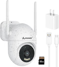 Anakk Outlet Powered Outdoor Security Camera with SD Card, 2.4Ghz/5Ghz WiFi Home Camera, Night Color, 2 Way Audio, 24/7 Recording, Human Detection, Cam for Baby/Nanny/Pet, Waterproof, No Monthly Fee