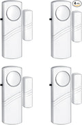 Security Door Window Alarm, Wireless Sensor Door Window Burglar Alarm, Door Alarms for Kids Safety, Easy Installation Doorbell Alarms for Office House Window Pool (4 Pack)