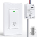 Avorecta Wireless Light Switch and Receiver Kit(1v1), Self-Powered (No Battery Required) Remote Control Lighting Switch, No WiFi Needed, for Indoor Outdoor Light Fixtures