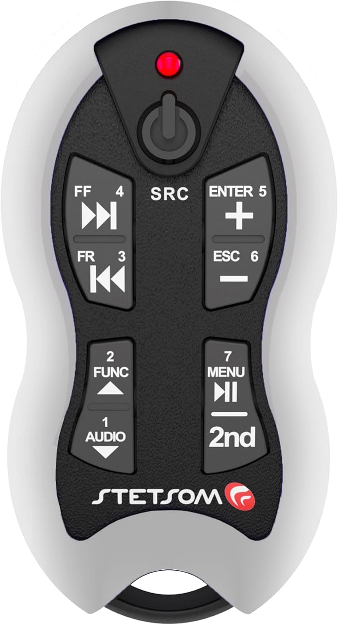 Stetsom SX2 - Universal Remote Control, Infrared, Long Range (1640 ft), 16 Functions, Learning Mode, Compatible with Car Audio Head Units, Home Devices and Video Equipment