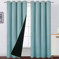 100% Blackout Curtains 84 Inch Long Stone Blue Curtains 2 Panels by Lemomo