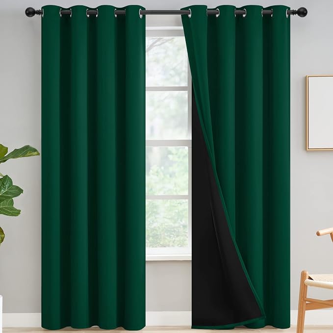 Yakamok Emerald Green Blackout Curtains 90 inches by Yakamok