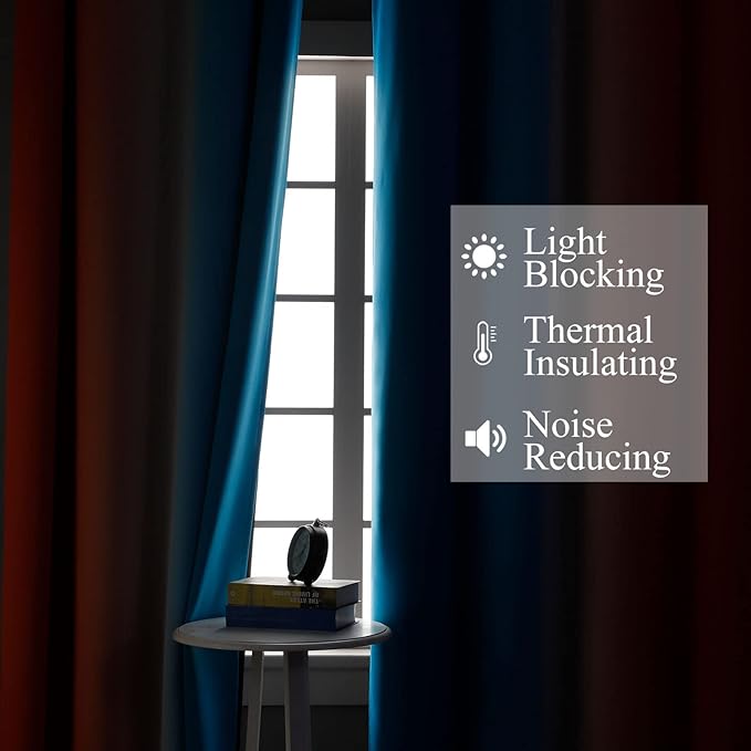 Ombre Orange and Blue Blackout Curtains 42Wx84L Inch Long | Gradient Curtains - Image 3