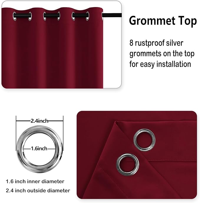 DWCN Blackout Curtains with Tiebacks - Image 5