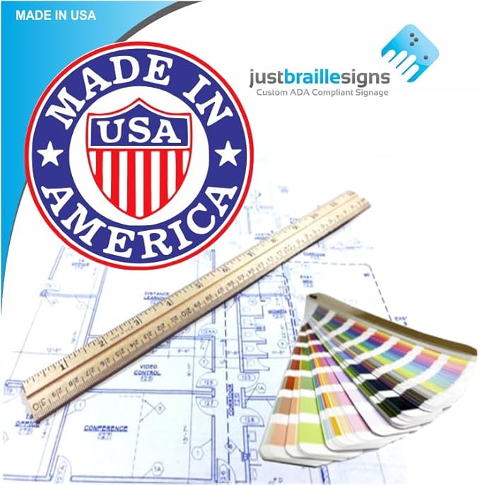 JUSTBRAILLESIGNS CUSTOMIZABLE MAXIMUM OCCUPANCY braille sign, 6” x 6”, Max Occupancy Identification Sign for business, buildings, elevators, etc., Many Colors Choices, Made in USA (Saphire Blue)