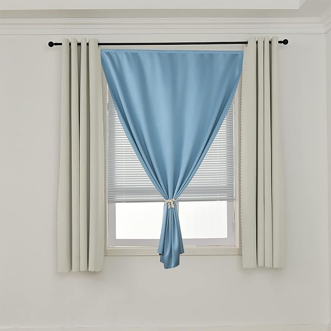 AJAZZ 100% Blackout Stick Curtain Portable Black Out Curtains Adhesive Curtains - Image 6