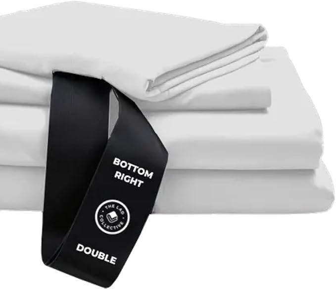 THE LAD COLLECTIVE 3.0 Bedding Set Twin XL Size 4 Pieces Premium Bed Set with Fitted Sheet, Top Sheet, and 2 Pillowcases, Malibu White