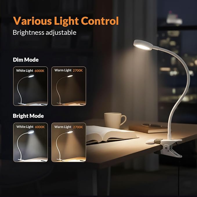 LEPOWER Clip on Light, Book Reading Lamp - Image 2