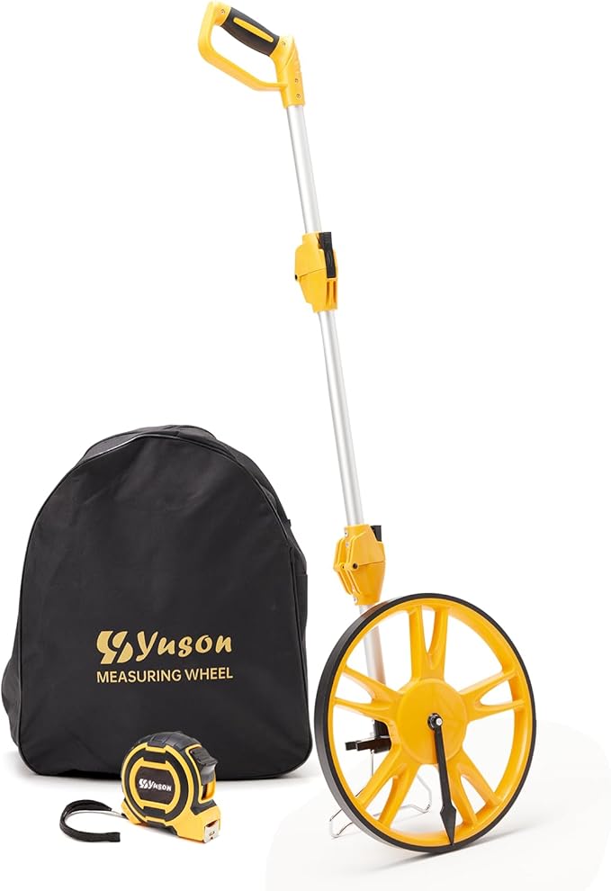 YS YUSON 12 Inch Rolling Measuring Wheel in Feet, Digital Measuring Wheel for Construction, Outdoor, Wheel Measurement Roller with Tape Measure and Canvas Carrying Bag, One Key to Reset, Up to 9999Ft