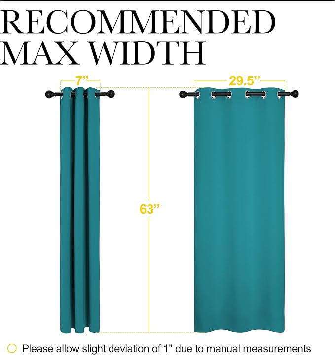 NICETOWN Room Darkening Curtains 63 inch Length 2 Panels, Thermal Insulated - Image 7