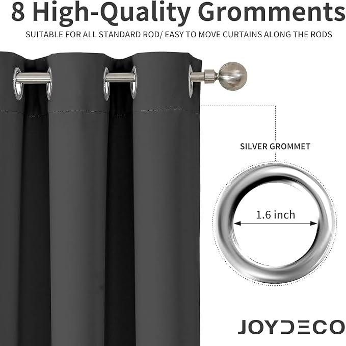 Joydeco Blackout Curtains 90 Inch Length 2 Panels Set, Thermal Insulated Long - Image 3