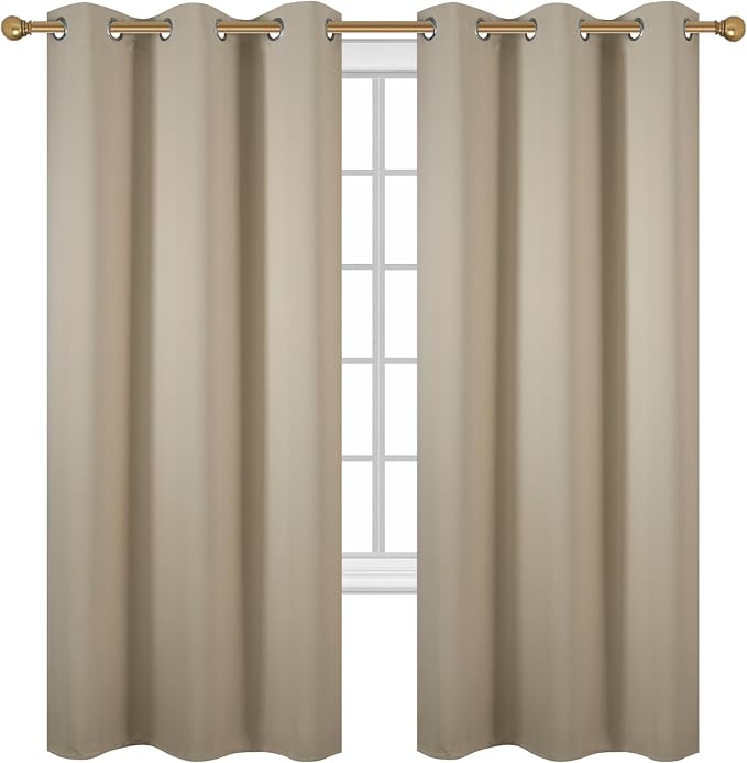 Diraysid Beige Grommet Blackout Curtains - Image 2