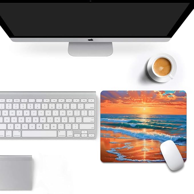 sea Wave Square Mouse pad, Texture, Waterproof, Anti Slip Rubber Base, Computer Mouse pad, Laptop Mouse pad