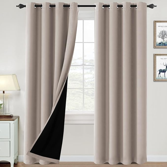 H.VERSAILTEX Thermal Insulated 100% Blackout Curtains 90" Length Full Light by HVERSAILTEX