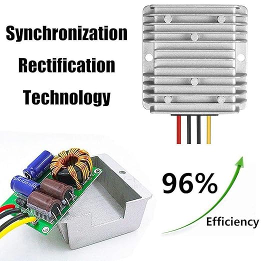 24V 145W DC-DC Converter Voltage Regulator, Step Down/Up 9V-40V to 24V 6A, Waterproof Module Power Supply for Golf Cart Accessories, Club Car