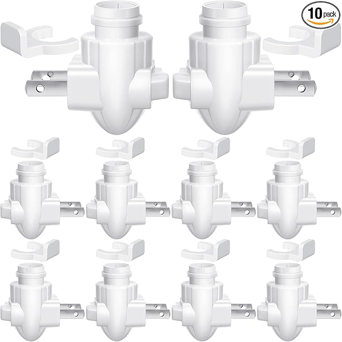 Tuanse 10 Sets Plug in Night Light Module Night Light Base with Shade Mounting Clip Plastic Lights Rotating Base for Making Your Own Decorative (White)