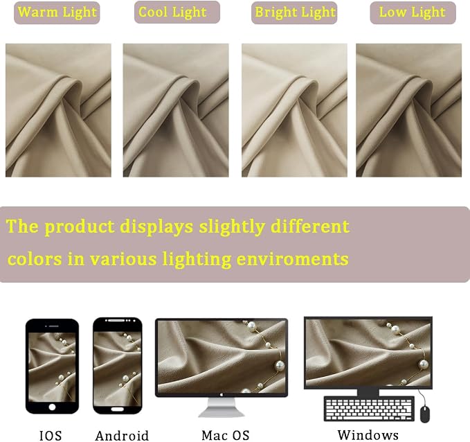 Timeper Taupe Velvet Curtains 108 inches 2 Panels, Light Blocking Curtains - Image 7