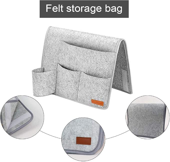 Bedside Storage Organizer Caddy, Slim Space Saving Design, 4 Pockets, Heavy - Image 2