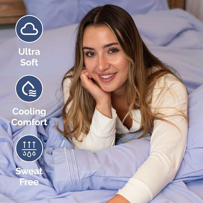 RV Short Queen Sheet Set 60 X 75 - 4 Piece RV Short Queen Bed Sheets - Soft, Breathable & Cooling - Designed for Bunks, Trailers & Campers - Fits 8” to 12" Mattress - Hotel Luxury Bedding - Lavender