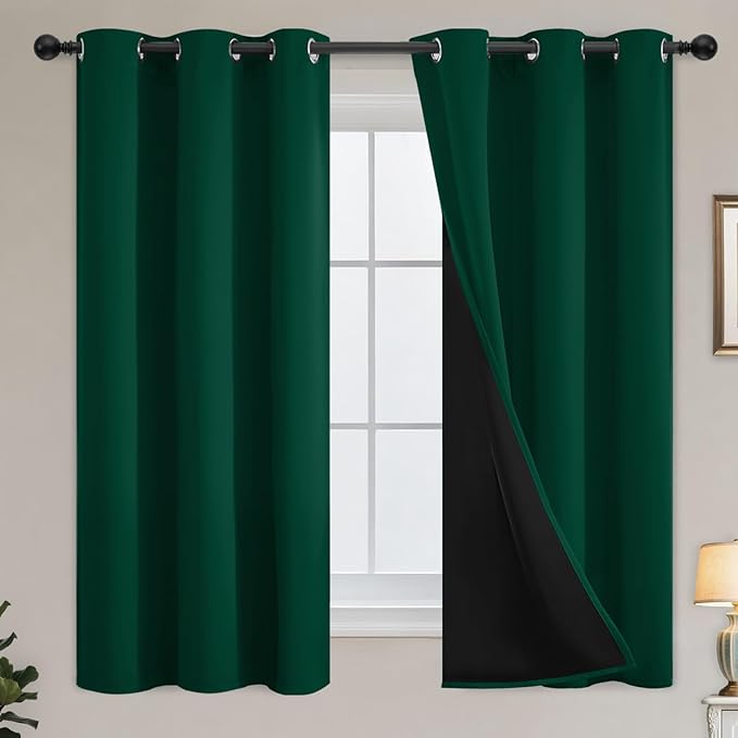 Yakamok Emerald Green Blackout Curtains 63 inches by Yakamok
