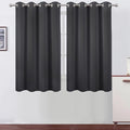 Blackout Curtains 66 x 54 Inch Long Dark Grey Curtains Set of 2 Panels Room by Lemomo