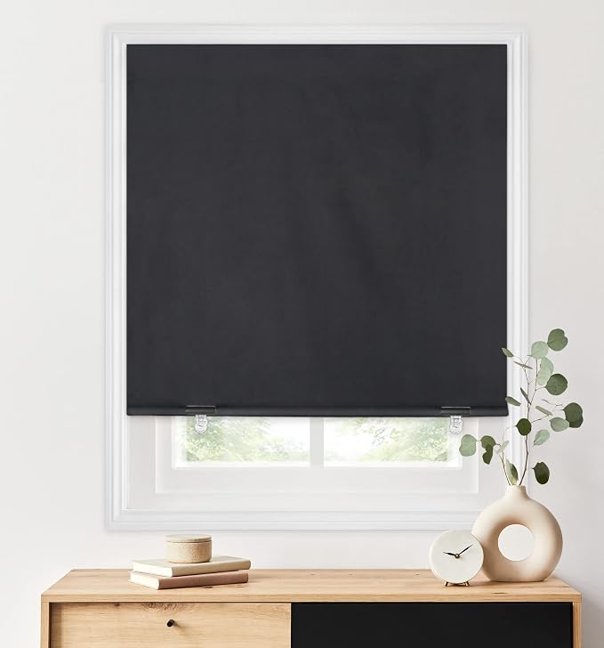 LazBlinds 100% Blackout Roller Shades, Thermal Insulated UV Protection Privacy by LazBlinds