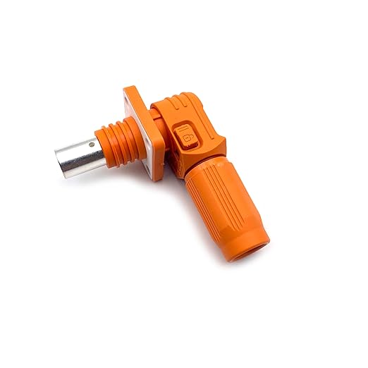 350A Battery Energy Storage Connector, 120mm² High Current Connectors IP67 Waterproof Crimping Wiring Power Adapter Quick Plug Terminal Right Angle Plug and Socket (1500V Black+Orange)