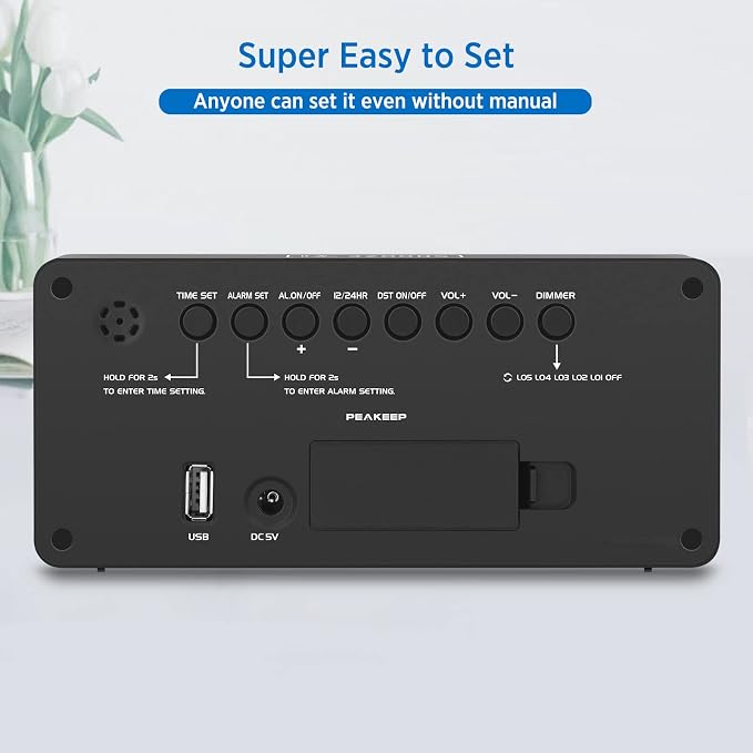 Peakeep Large Digital Alarm Clock - Image 5