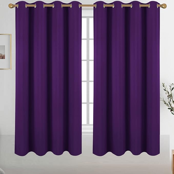 Diraysid Purple Grommet Blackout Curtains by Diraysid%2C+refresh+your+life