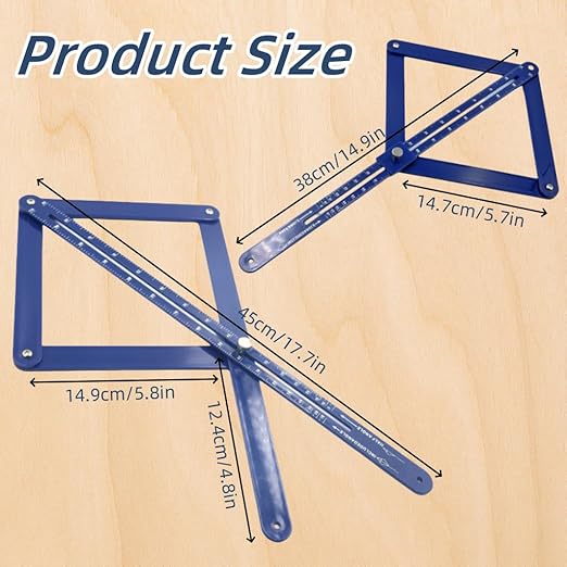 Premium Corner Angle Finder, Protractor Angle Finder Tool, Miter Angle Finder for Precise Cuts and Corner Measurements, Aluminum Alloy Build (Aluminum-Long)