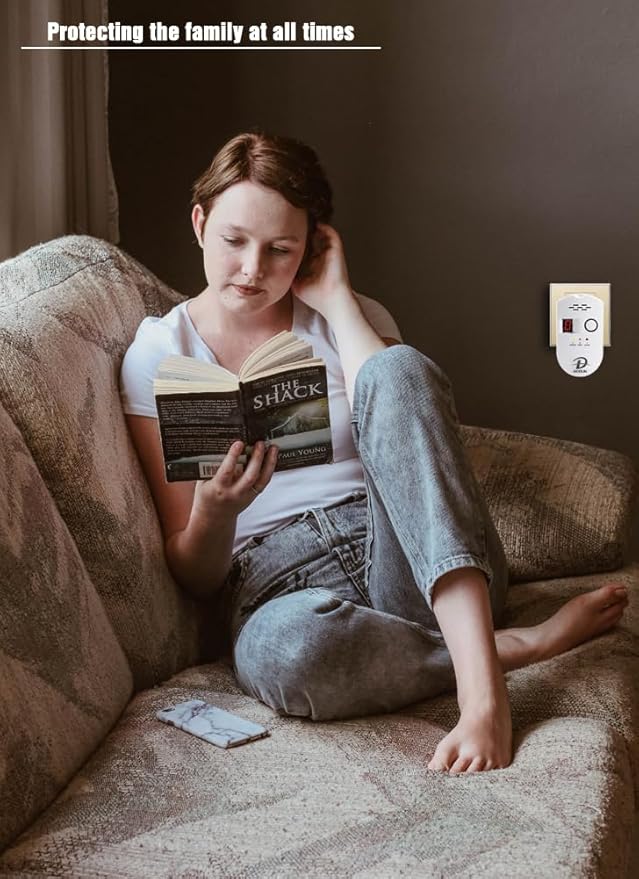 D MODUN Gas Detector, Natural Gas/LPG/City Coal Gas Leak Detector, Plug-in Sensor Gas Monitor with Sound Alarm and LED Display, Methane Propane Butane Combustible Gas Alarm for Kitchen RV Garage-White