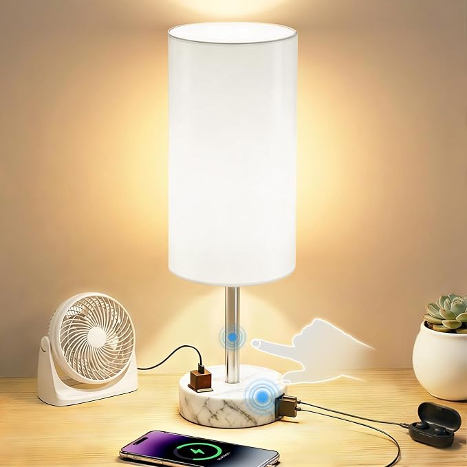 Table Lamp for Nightstand, High-Sensitivity Touch, 3-Level Dimmable Bedside Lamp by Unknown