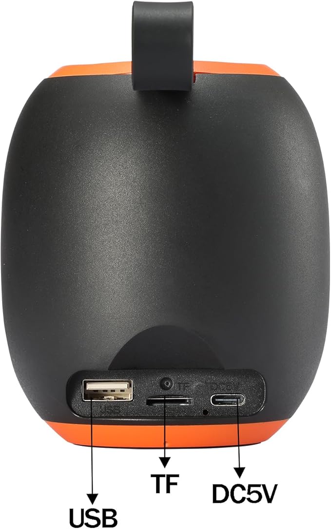 Portable Bluetooth Speaker – 8W HD audio quality, TWS stereo pairing, LED light show, compact and portable, suitable for outdoor use, can be used in cars, travel and parties, a cool teen gift(Orange)