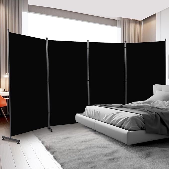 4 Panel Folding Room Divider, Privacy Screen Freestanding Space Separator | 6ft by YASRKML