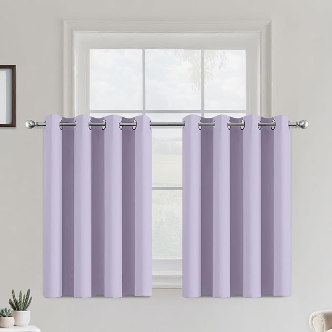 COSVIYA Grommet Room Darkening Lilac Curtains 36 inch Length by COSVIYA