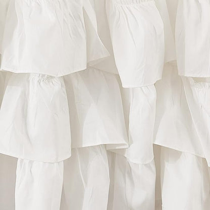 Brandream Crib Skirt Triple Layer Cotton Nursery Bed Skirt for Baby Girls Boys Toddler Bedskirt Solid White Dust Ruffle