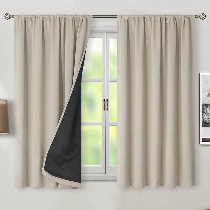 BGment 100% Room Darkening Thermal Insulated Blackout Curtains 54 Inches Long - Image 2