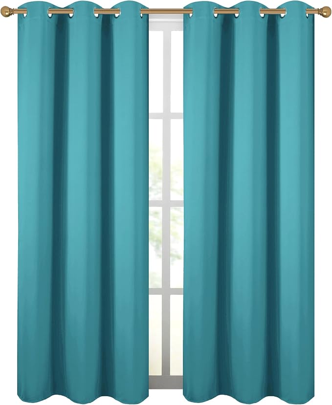 Diraysid Teal Grommet Blackout Curtains - Image 2