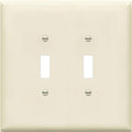 ENERLITES Jumbo Double Toggle Switch Cover, Two Gang Light Switch Wall Plate, Gloss Finish, Oversized 2-Gang 5.5" x 5.5", Unbreakable Polycarbonate Thermoplastic, UL Listed, 8812O-LA, Light Almond
