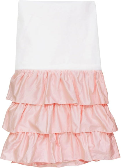 Brandream Blush Pink Shabby Chic Girl Ruffled Crib Bed Skirt Dust Ruffle Triple Layer 100% Egyptian Cotton Sateen Silky Nursery Bedding