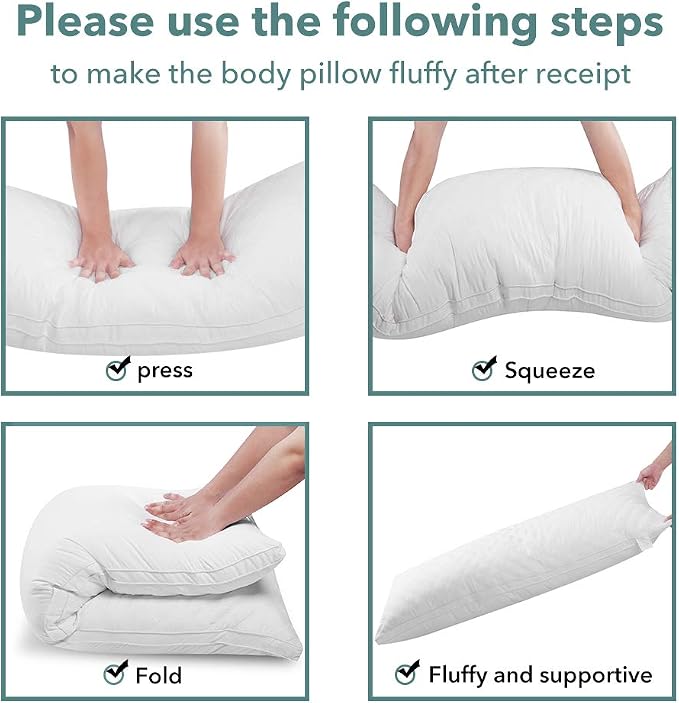 Oubonun Full Body Pillow for Sleeping-Adjustable Firm and Fluffy Body Pillows - Image 9