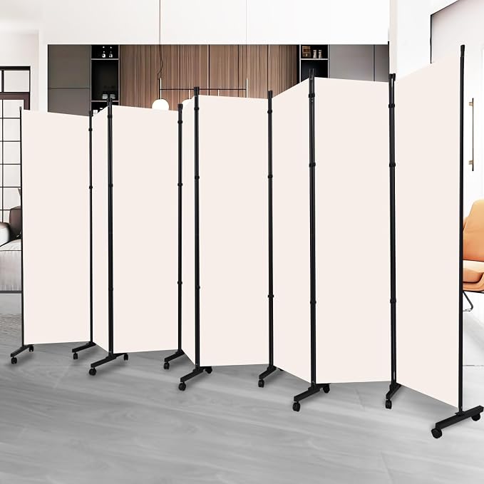 Room Divider Folding Privacy Screens W/Wheels, Divider by HOMSCREENER