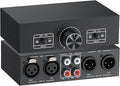 PROZOR 2-IN-2-OUT XLR Balanced/RCA Converter Audio Selector Splitter | Passive Switch Box with Volume Control