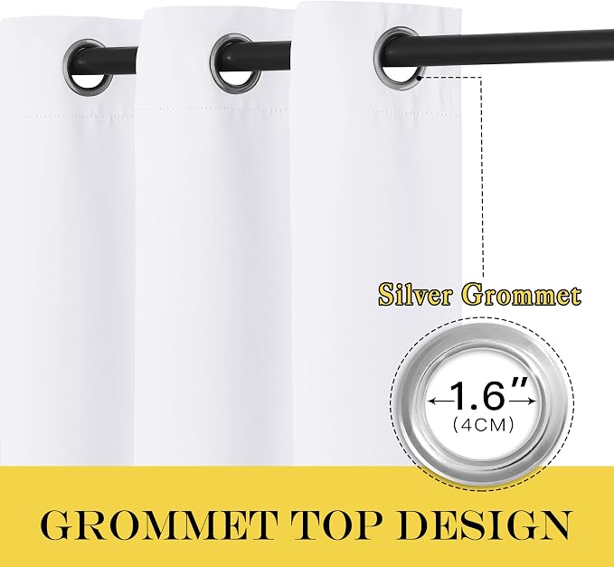 NICETOWN White Room Darkening Curtain 78 inch Length - Image 3