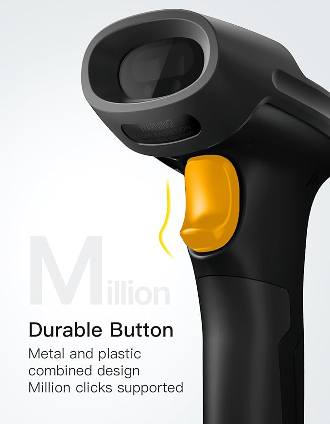 Inateck 2D Barcode Scanner, Wireless Bluetooth QR Code Scanner with AI APP & SDK, 180-Day Battery Life, Fast & Accurate Scanning, Compatible with iOS/Android/Windows