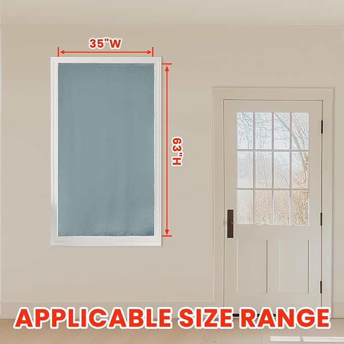 AJAZZ 100% Blackout Self Adhesive Curtains Small Window Short Temporary Black - Image 8