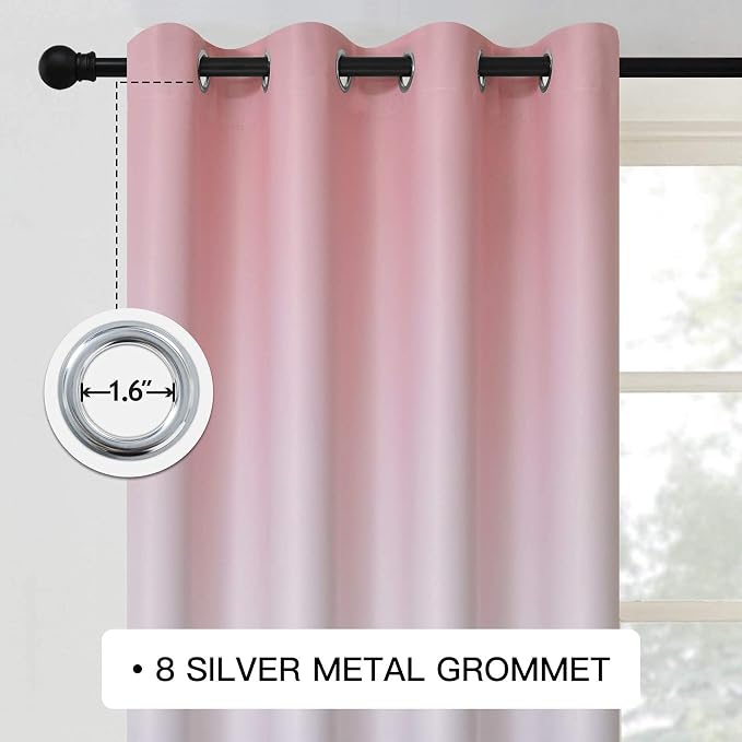 COSVIYA Grommet Ombre Room Darkening Curtains 96 inches Long - Image 3