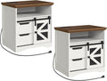 Farmhouse End Table Set of 2, Sofa Side Table by RALGEND